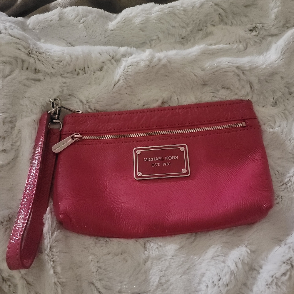 HOT PINK RETRO PREPPY Michael Kors wallet purse wristlet